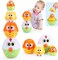 Chicken Toddler Easter Eggs Toys, Nesting Dolls Stacking Toys for Toddlers 1-3 Matching Shape Sorters Sensory Preschool Learning Baby Easter